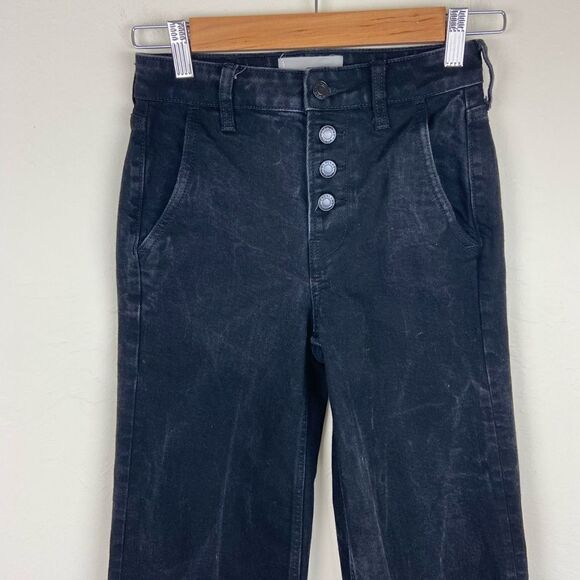 Everlane Button-Fly Wide-Leg Jean - Black Acid Wash - Picture 4 of 8